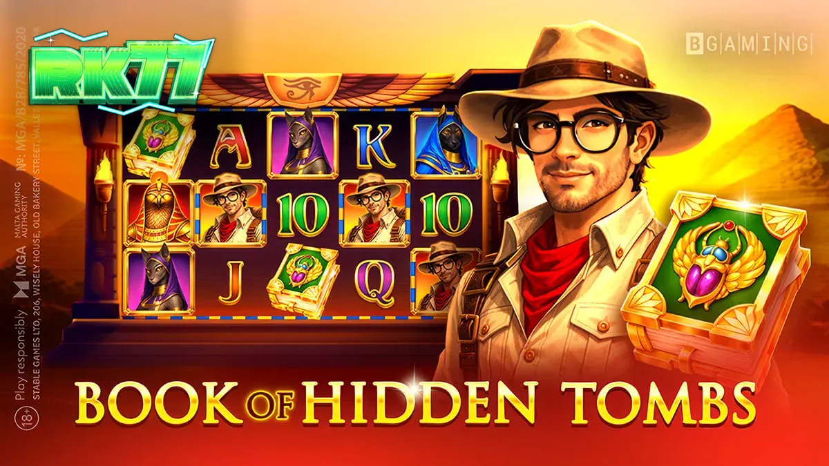 Tampilan visual slot Book of Hidden Tombs dengan tema Mesir Kuno